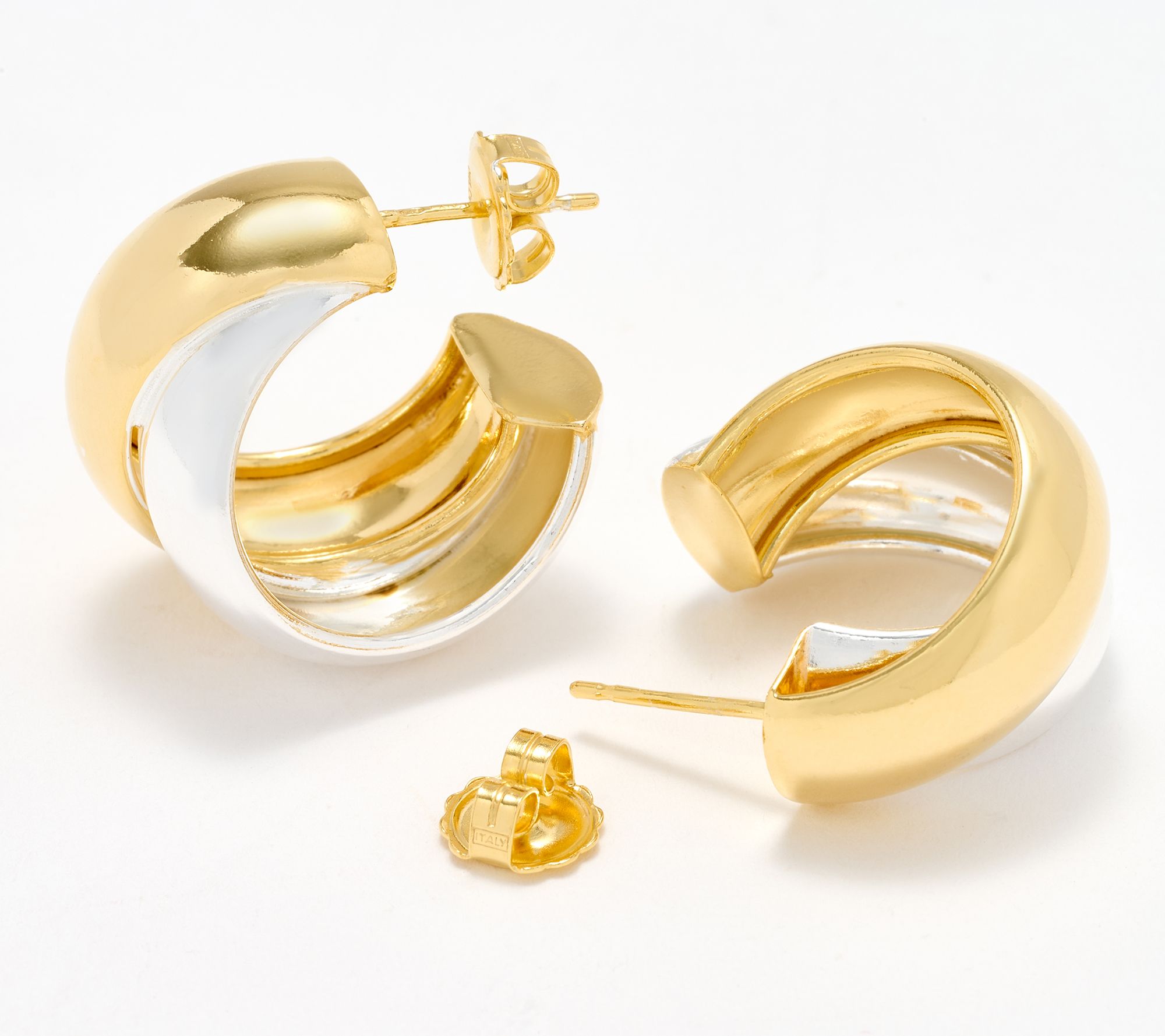 8 by YOOX DOUBLE RING GOLDEN AND SILVER HOOPS イヤリング ~EG15292MZJJJ-1.jpg?w=400&dpr=2.6