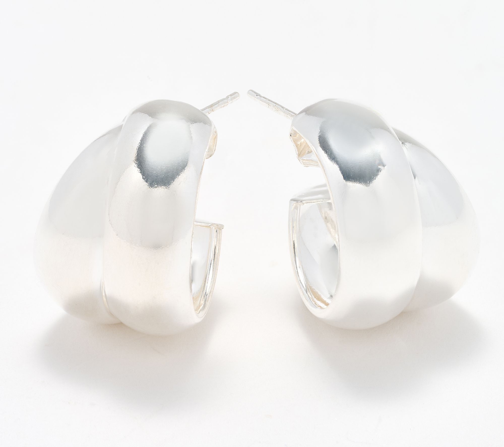 UltraFine 950 Silver Double Nested 7/8" Hoop Earrings