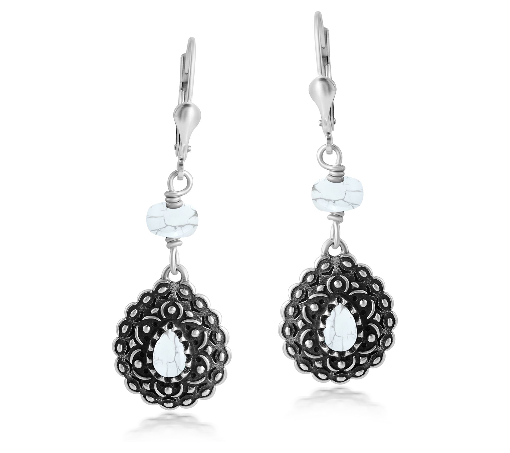 American West Sterling Gemstone Pear Cut DangleEarrings