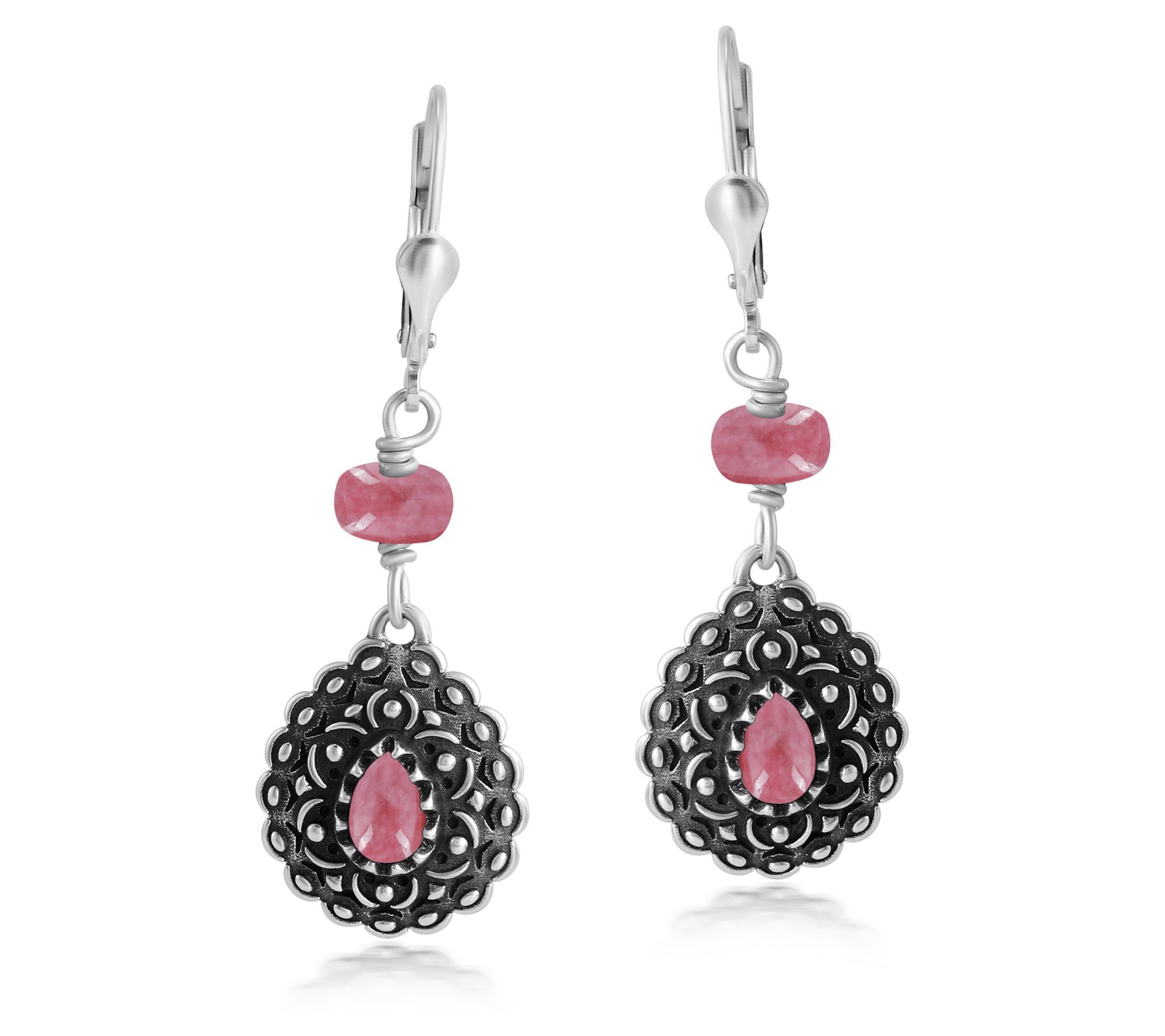 American West Sterling Gemstone Pear Cut DangleEarrings