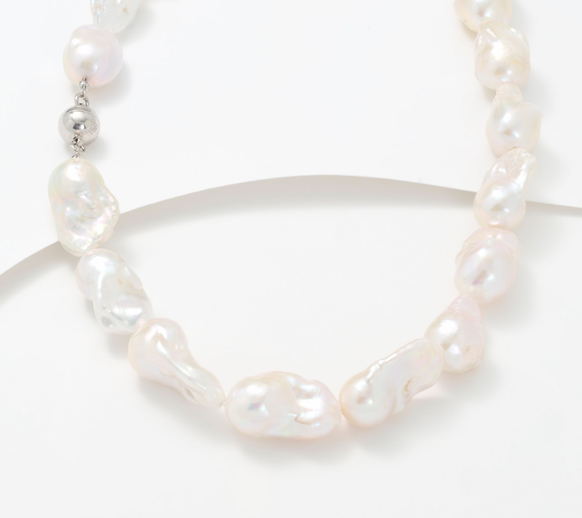 Honora Sterling Silver Baroque Pearl 18" Magnetic Clasp Necklace