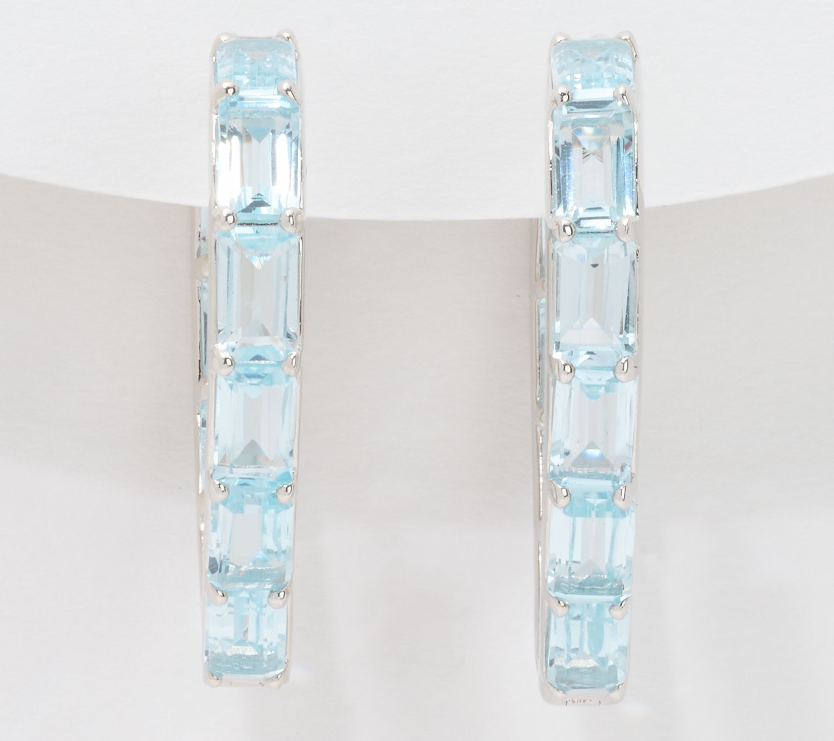 JEN by Jennifer Miller Gemstone Heart Hoop Earrings, Sterling Silver