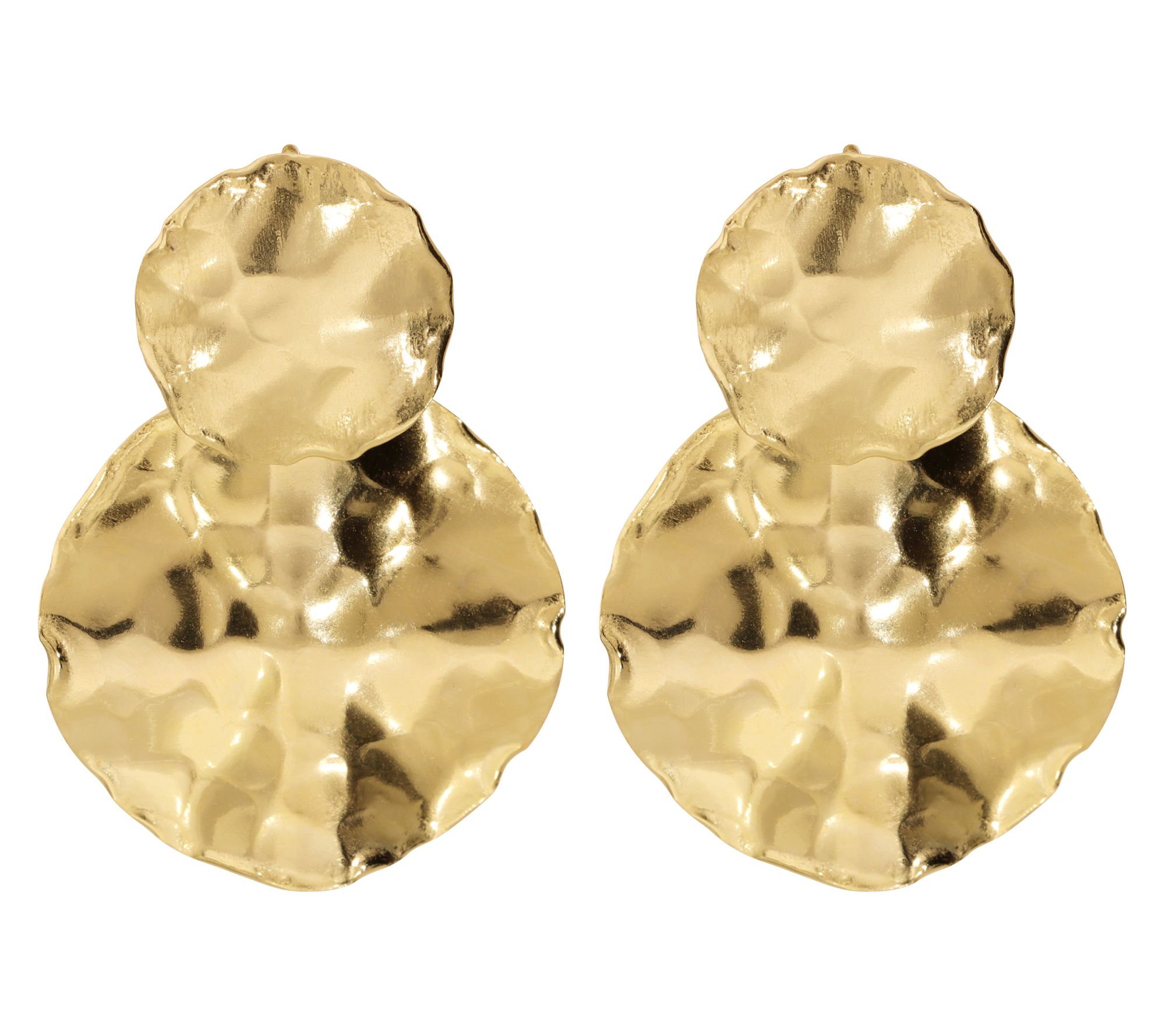 Louis Dell'Olio Sterling Hammered Round Disc Earrings