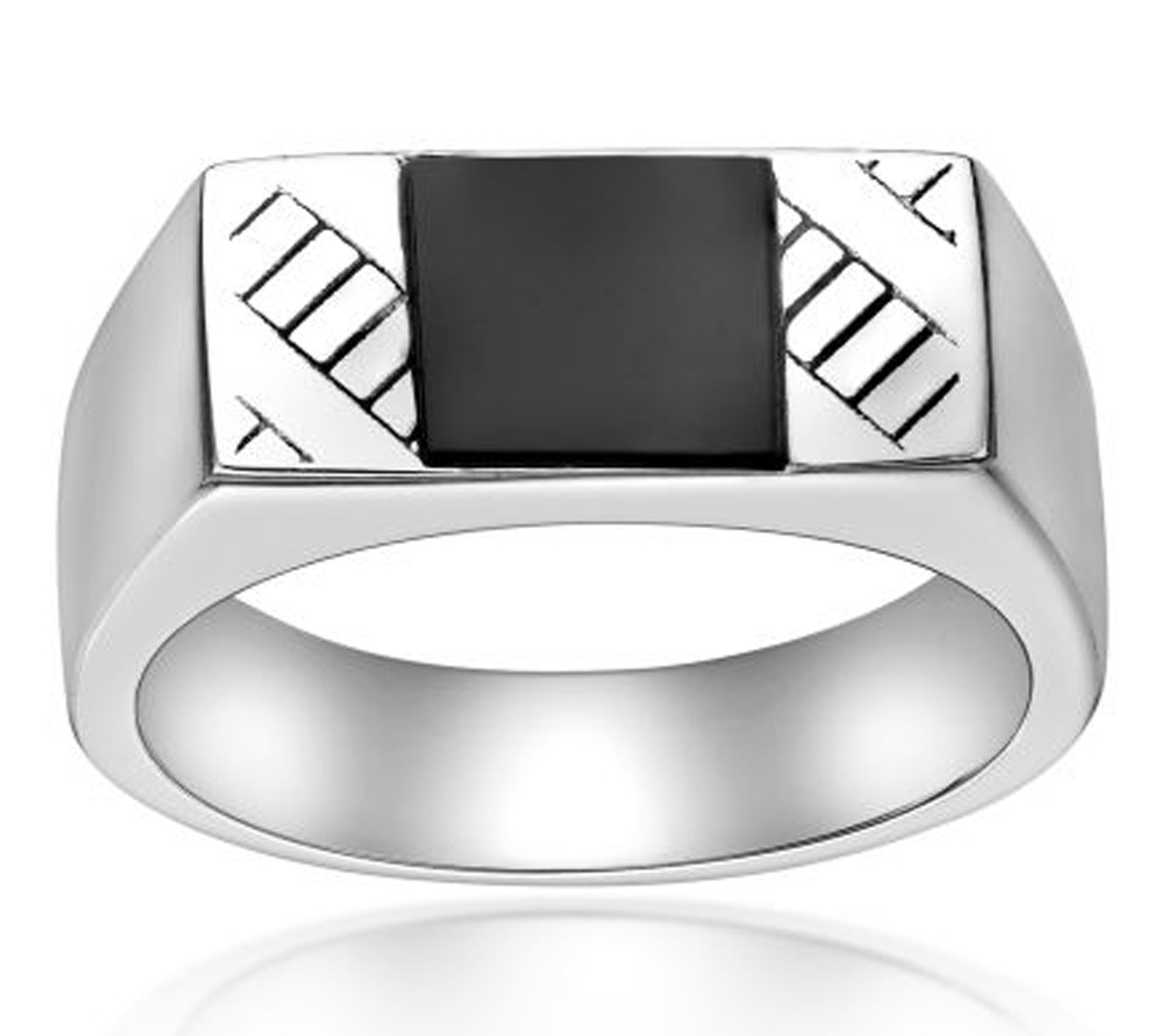 LYNX Men's Sterling Silver Onyx Ring