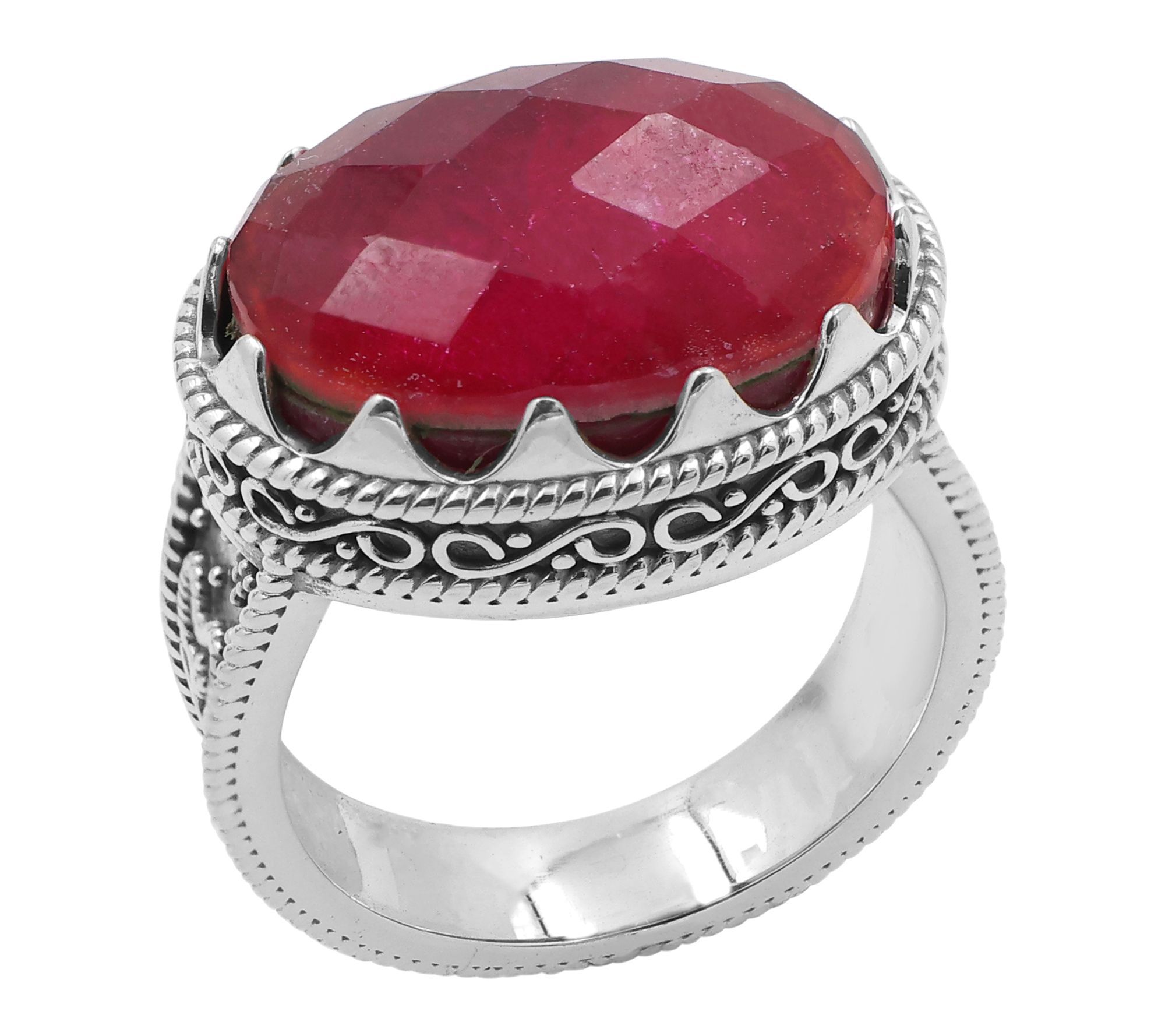 Artisan Crafted Sterling Silver Doublet QuartzRing