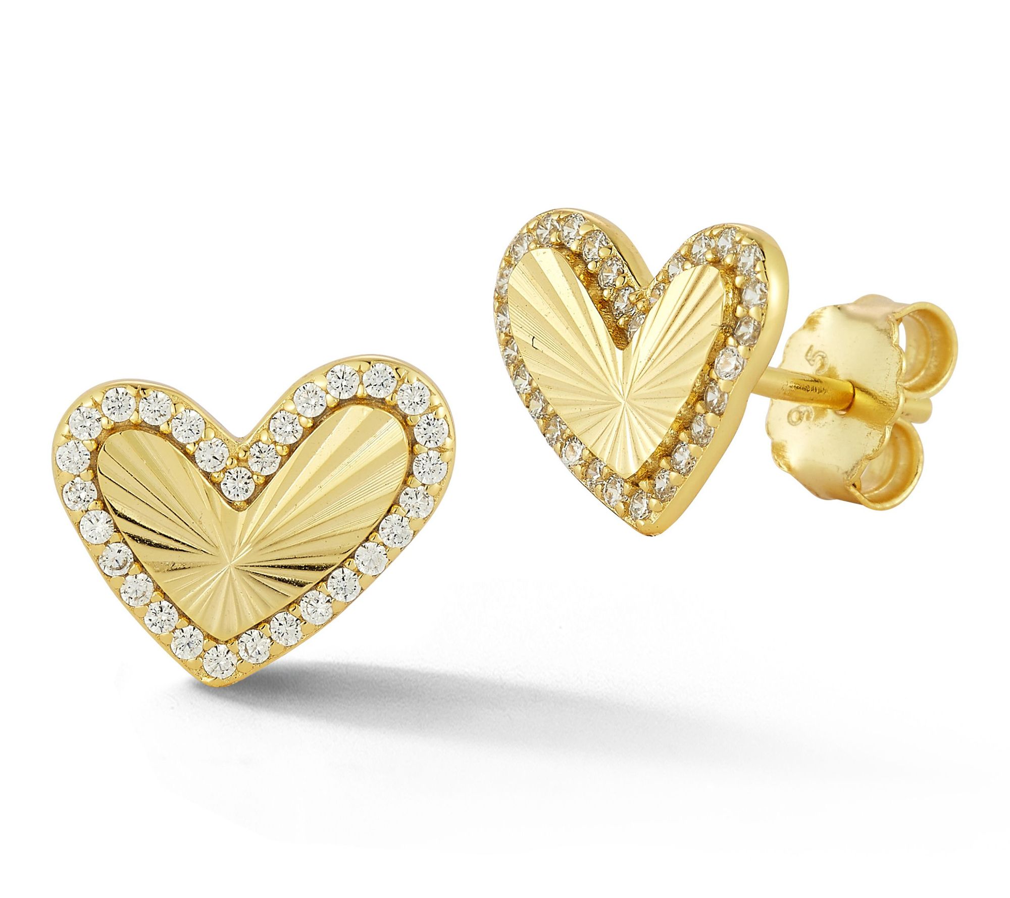 Rachel Zoe Vintage Heart Stud Earrings, Sterling
