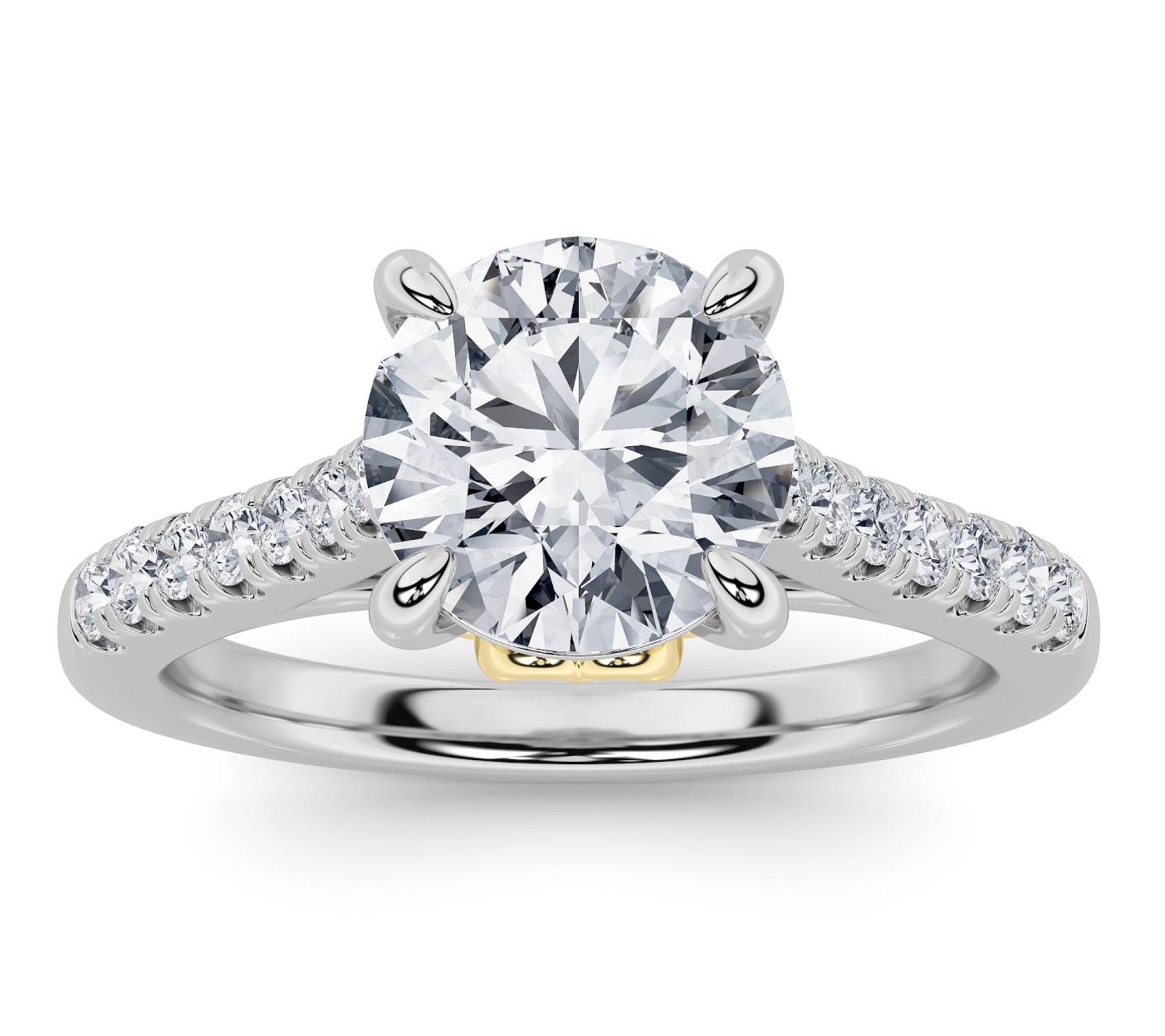  Fire Light 2.50 cttw Lab Grown Diamond Round Cut Ring, 14K