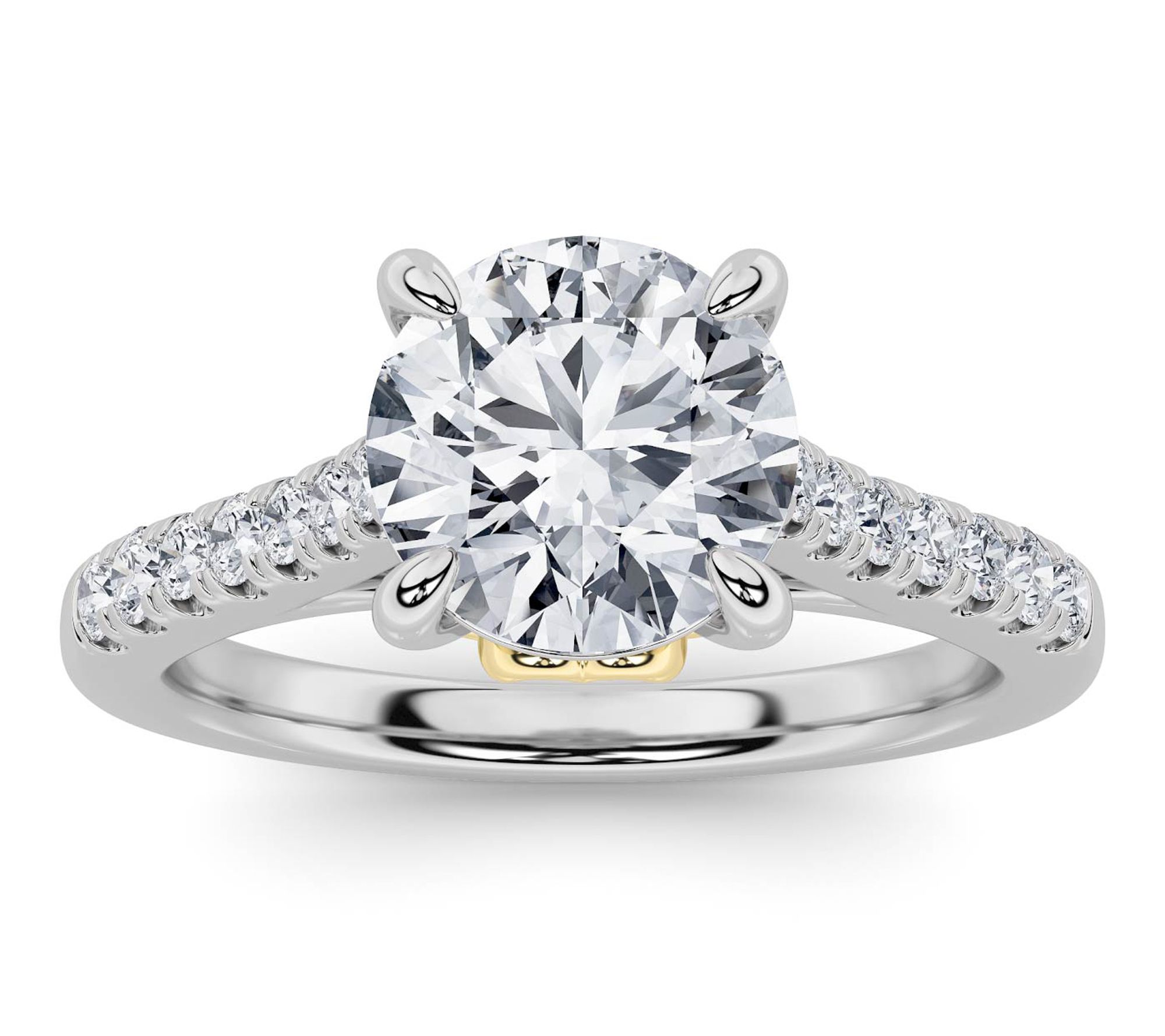 Fire Light 2.50 cttw Lab Grown Diamond Round Cut Ring, 14K