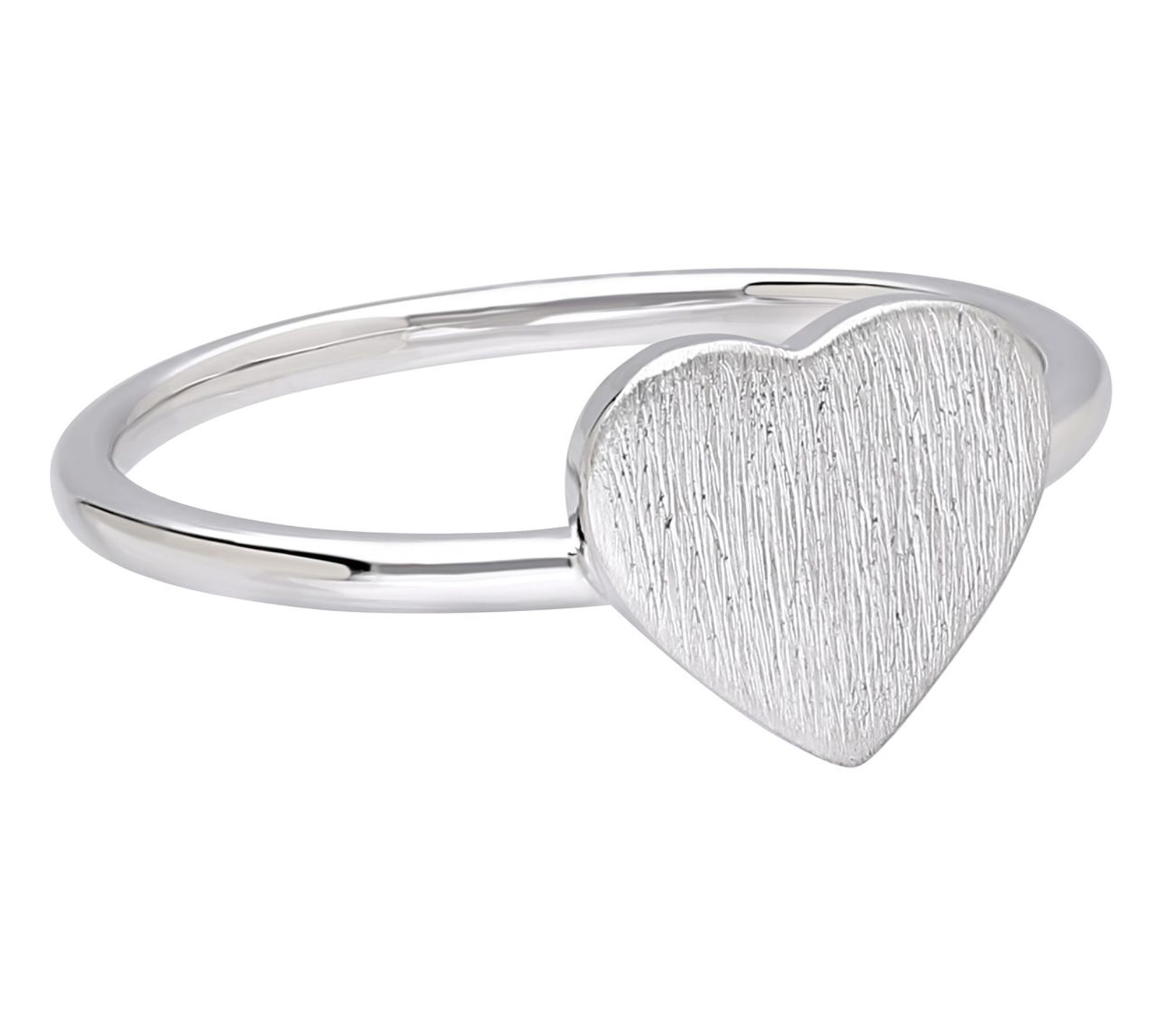 Elyse Ryan Sterling Silver Brushed Heart Ring
