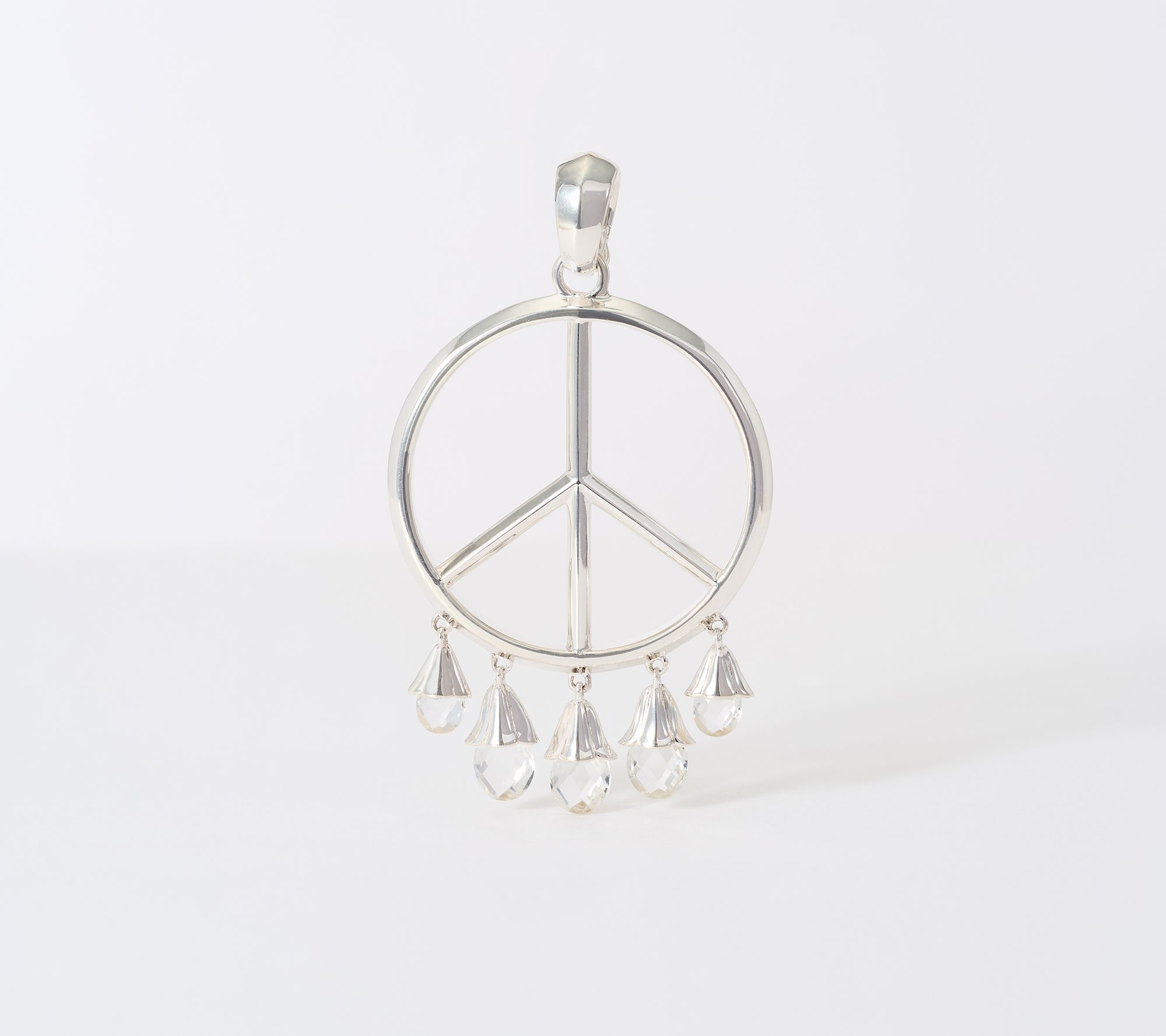 Third Person Sterling Silver Peace Sign Gemstone Enhancer