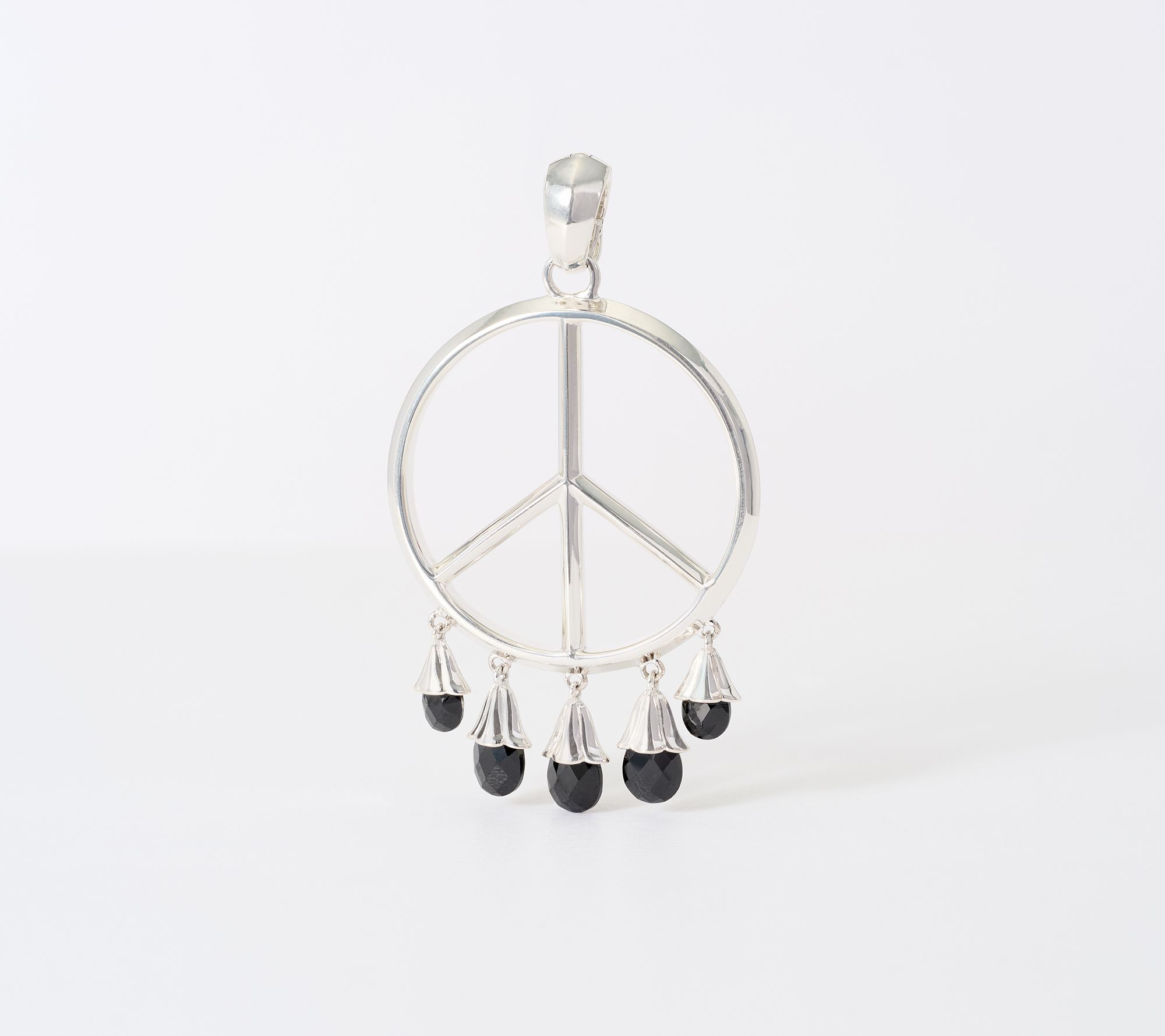 Third Person Sterling Silver Peace Sign Gemstone Enhancer