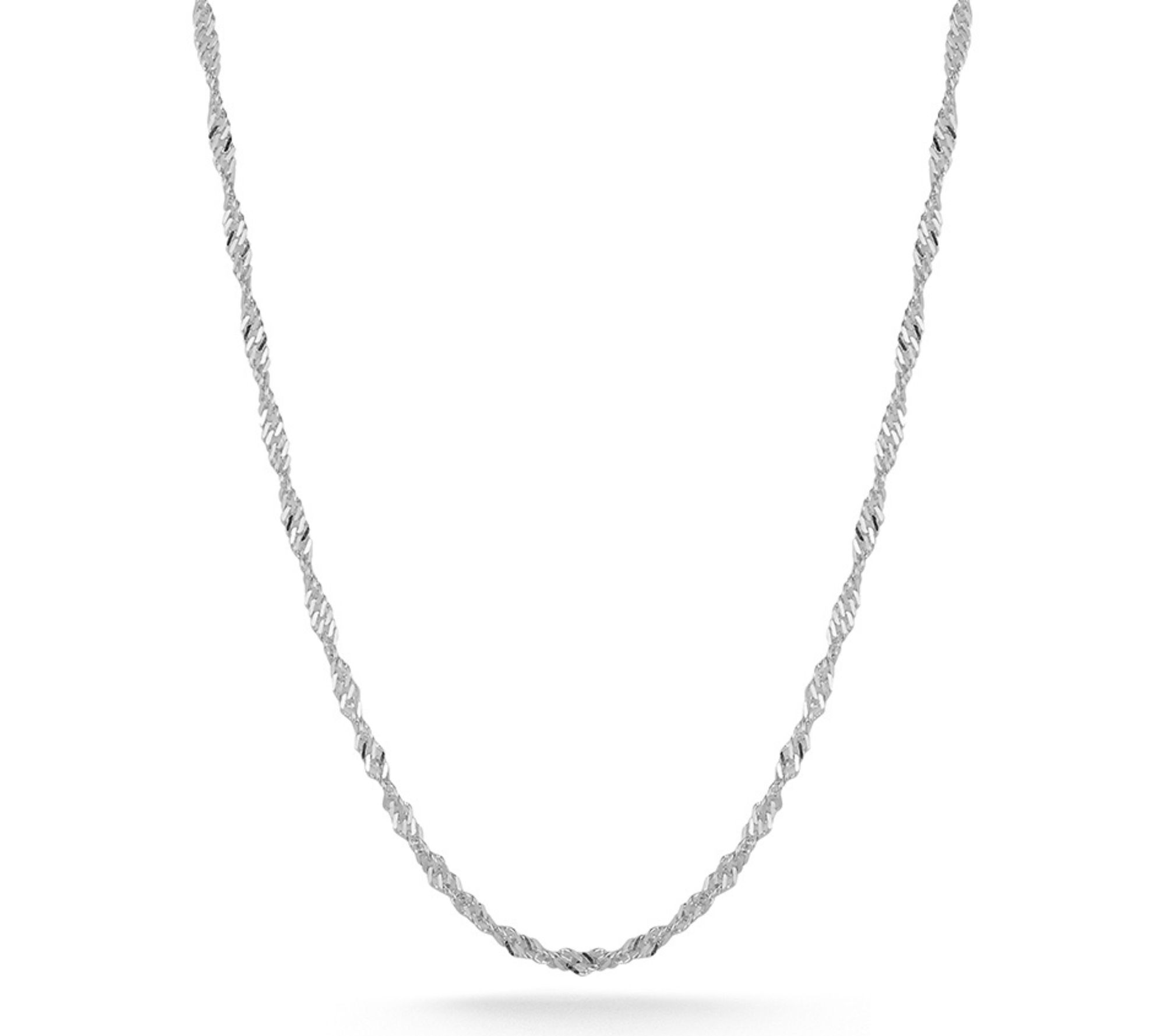 Italian Silver 16" Singapore Chain Necklace, Sterling