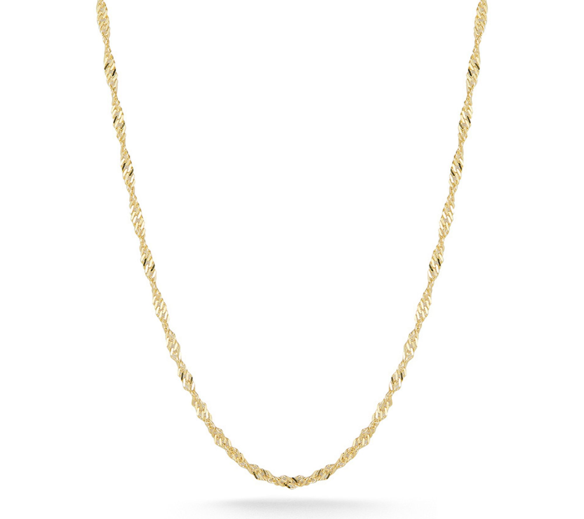 Italian Silver 16" Singapore Chain Necklace, Sterling