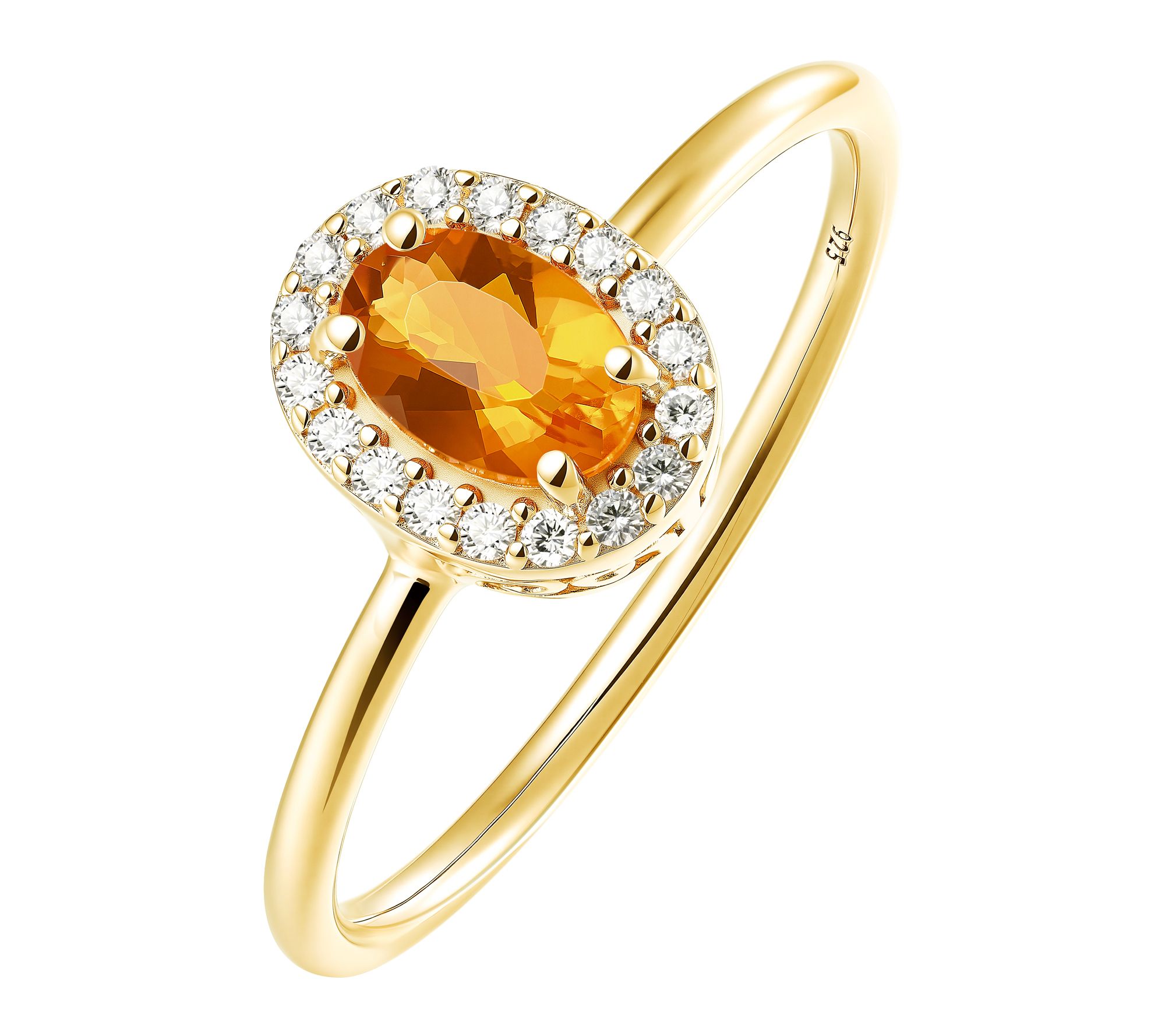 Affinity Gems Oval Cut Gemstone Halo Ring, Sterling Silver