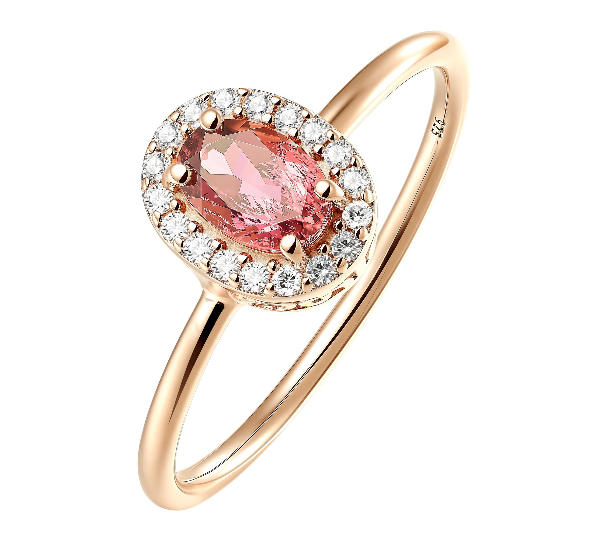 Affinity Gems Oval Cut Gemstone Halo Ring, Sterling Silver