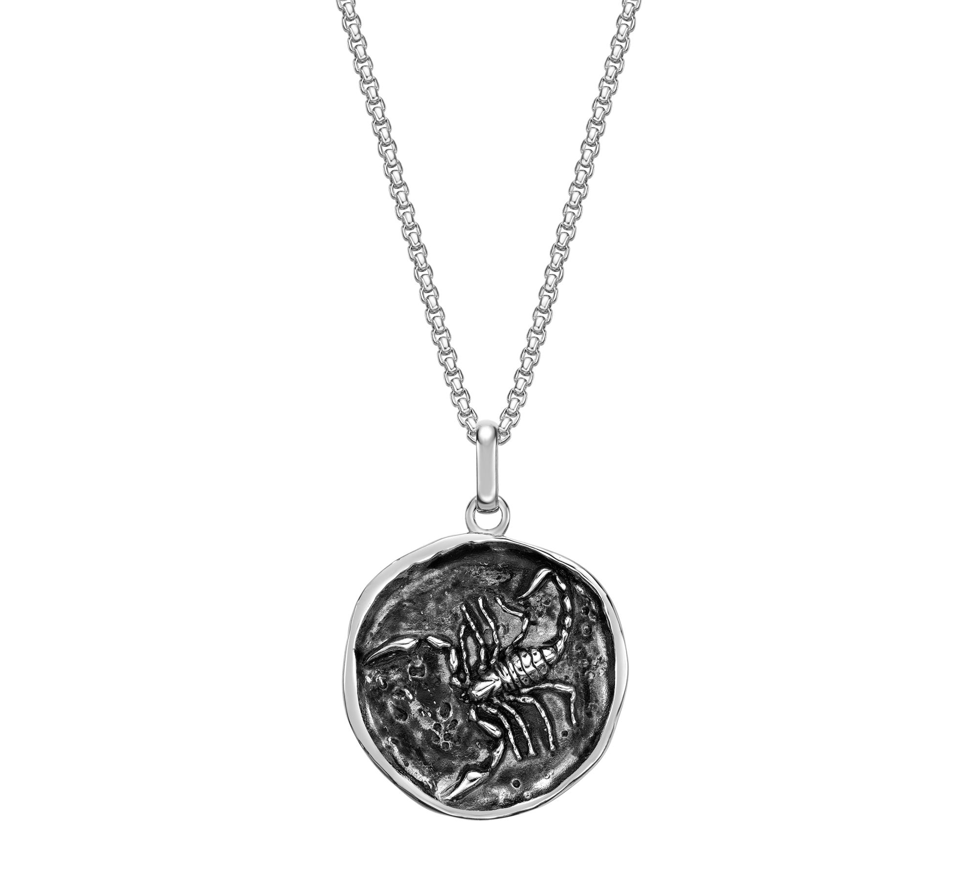 LYNX Men's Stainless Steel Scorpion Medallion Pendant w/