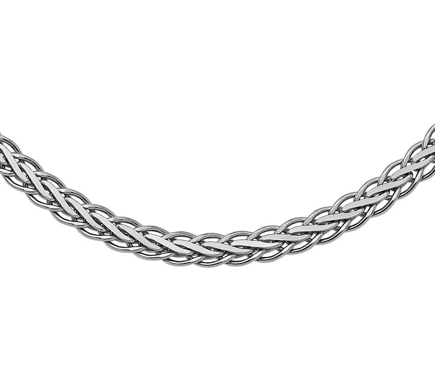 Italian Silver Flat Spiga Necklace 17.7g - QVC.com