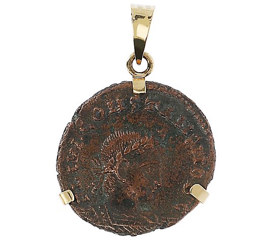 Italian Gold Constantine Ancient Coin Pendant,18K Gold