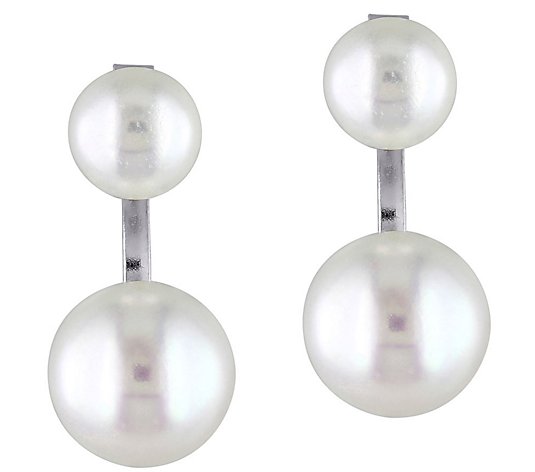 Sterling White Cultured Pearl Earring Jackets