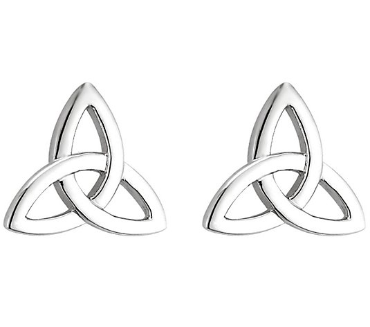 Solvar Trinity Knot Earrings, 14K White Gold