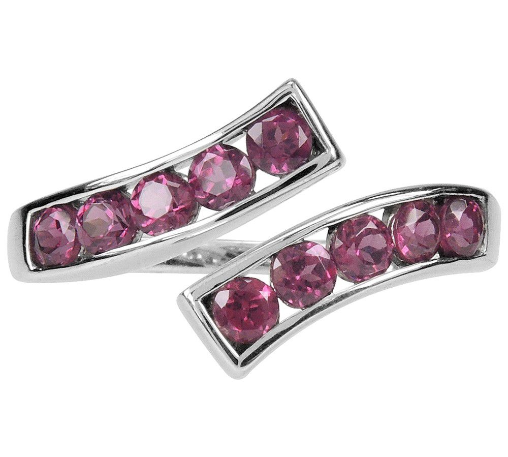 Sterling Silver 1.50 cttw Rhodolite Bypass Ring