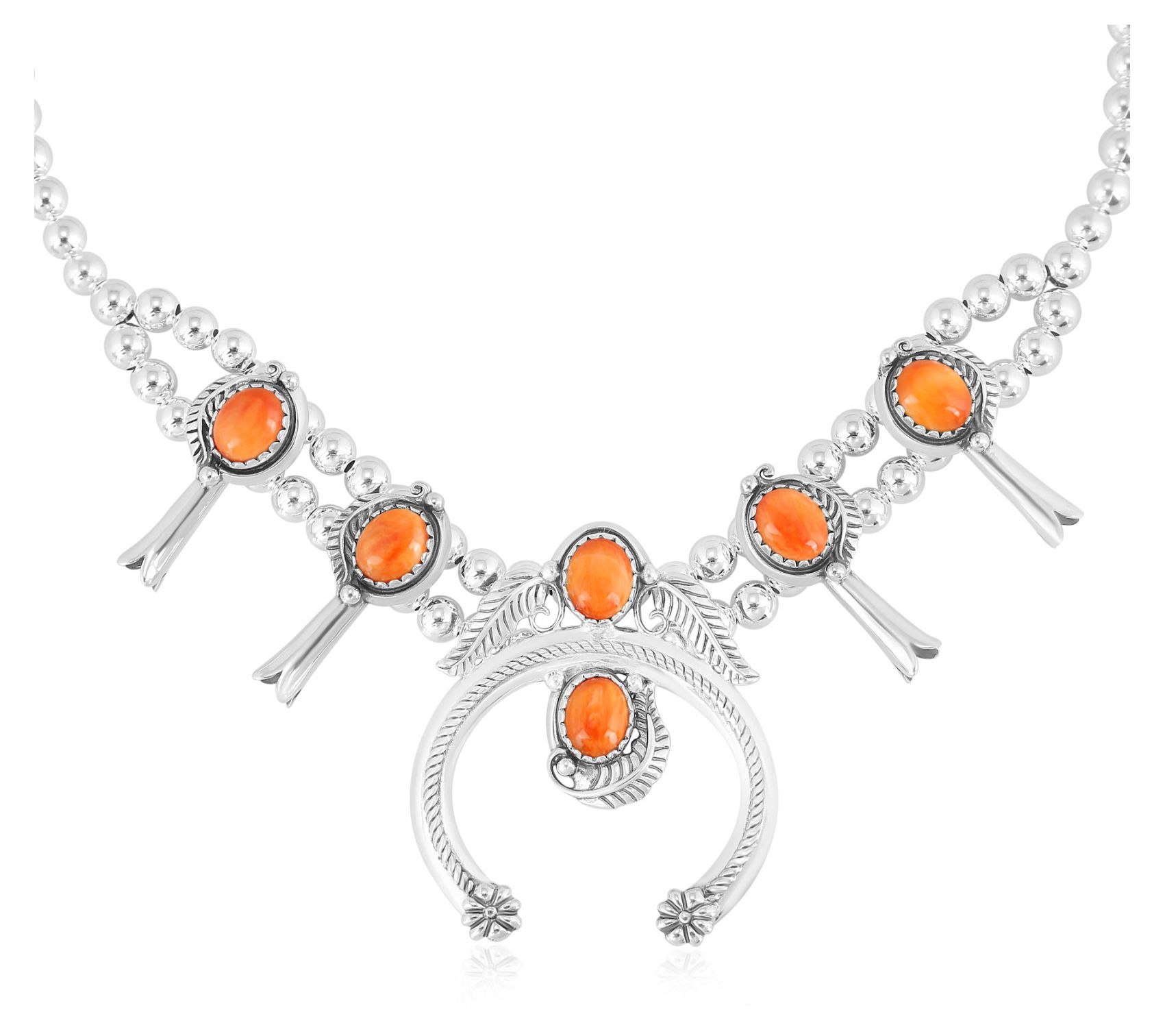 American West Sterling Gemstone Squash Blossom Necklace