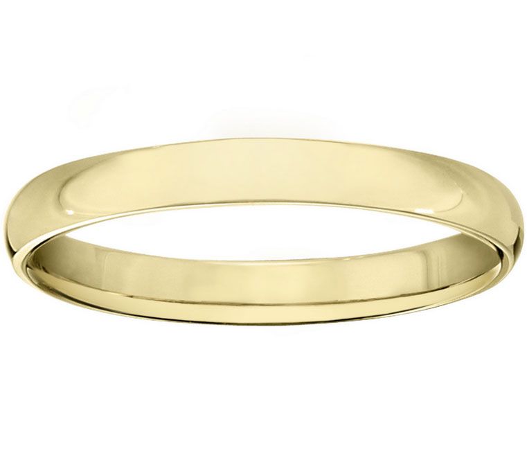 Women's 18K Yellow Gold 3mm Half Round WeddingBand