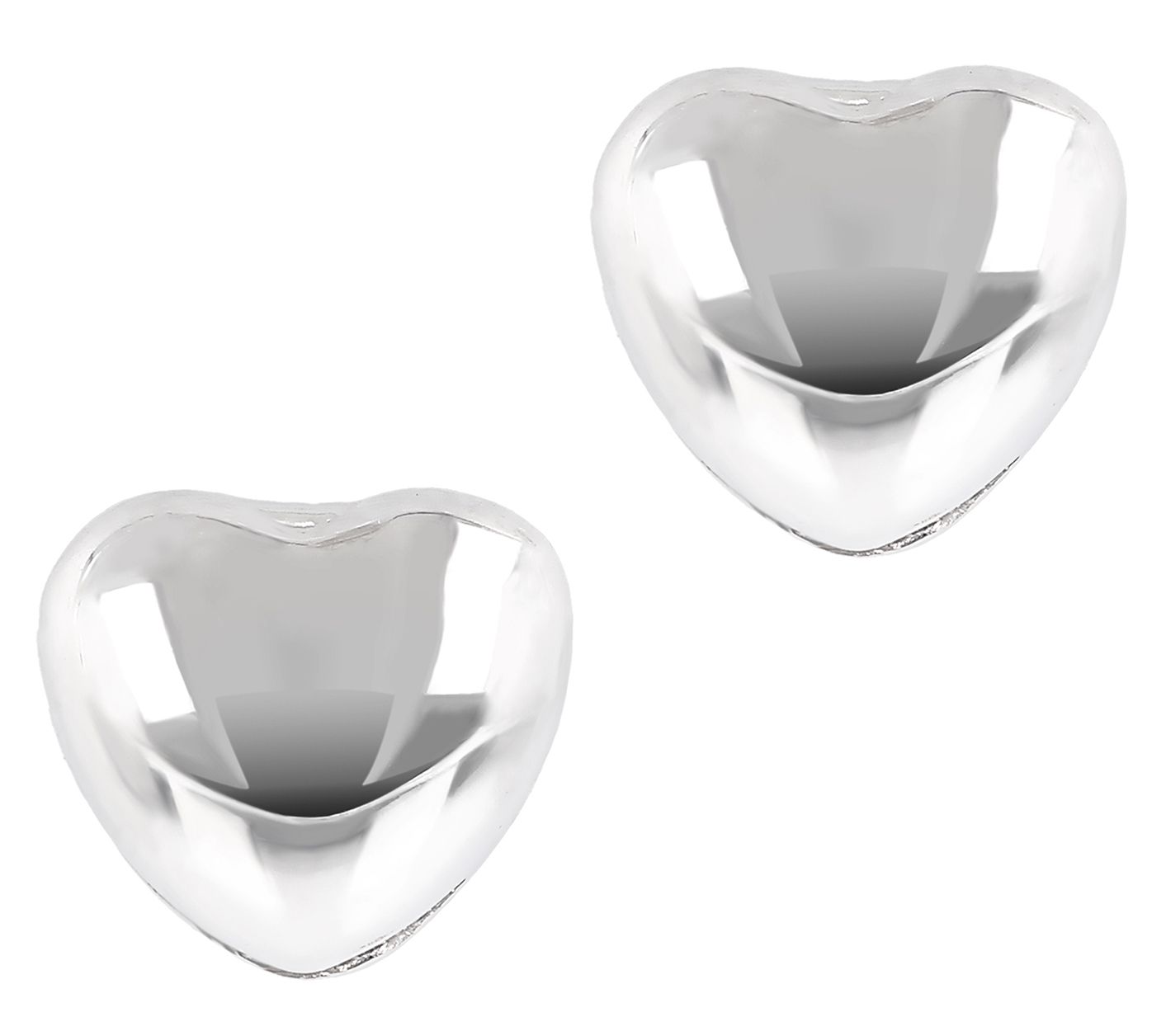 Bronzo Italia Polished Heart Stud Earrings