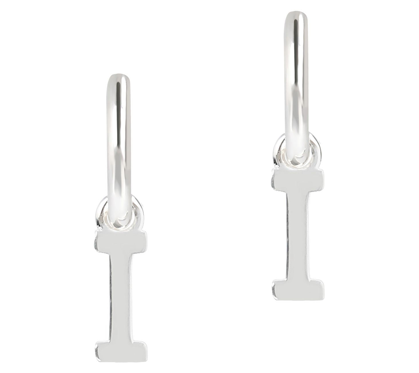 UltraFine Silver Initial Mini Hoop Earrings