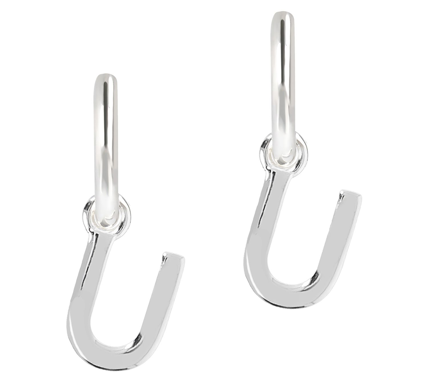 UltraFine Silver Initial Mini Hoop Earrings