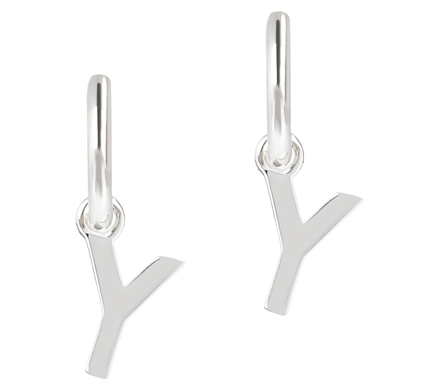 UltraFine Silver Initial Mini Hoop Earrings