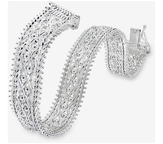 Imperial Silver Diamond-Cut & Polished Bead Bracelet