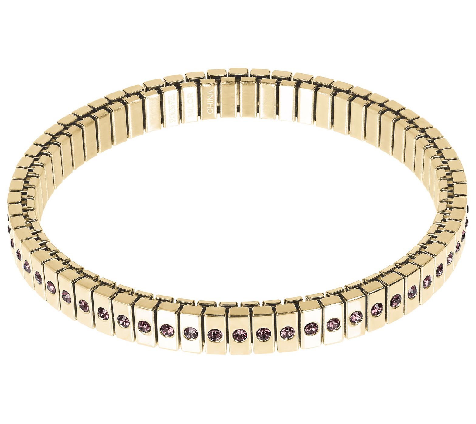 Steel by Design Goldtone Crystal Accent StretchBracelet
