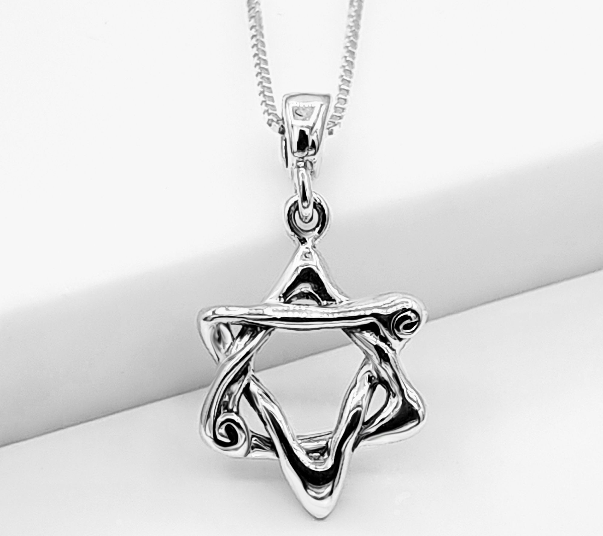 Hagit Sterling Whisper of Faith Star of David Pendant w/Chain