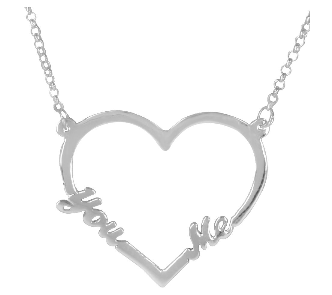 Open Heart "You Love Me" Sterling Silver Necklace