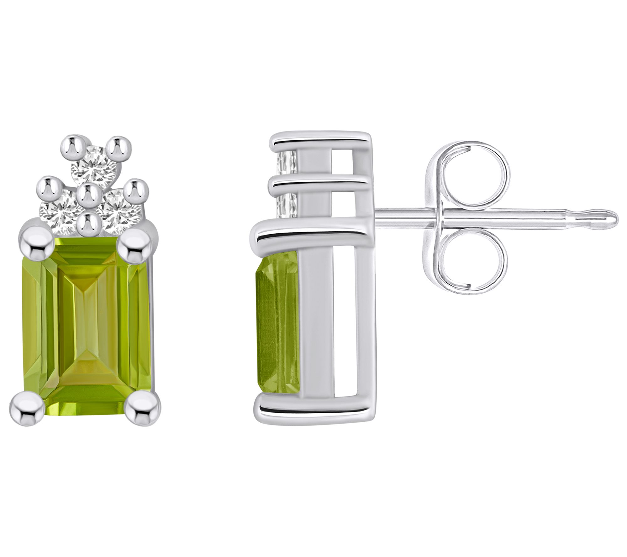 Affinity Gems Emerald Gemstone & Diamond Stud E arrings, 14K