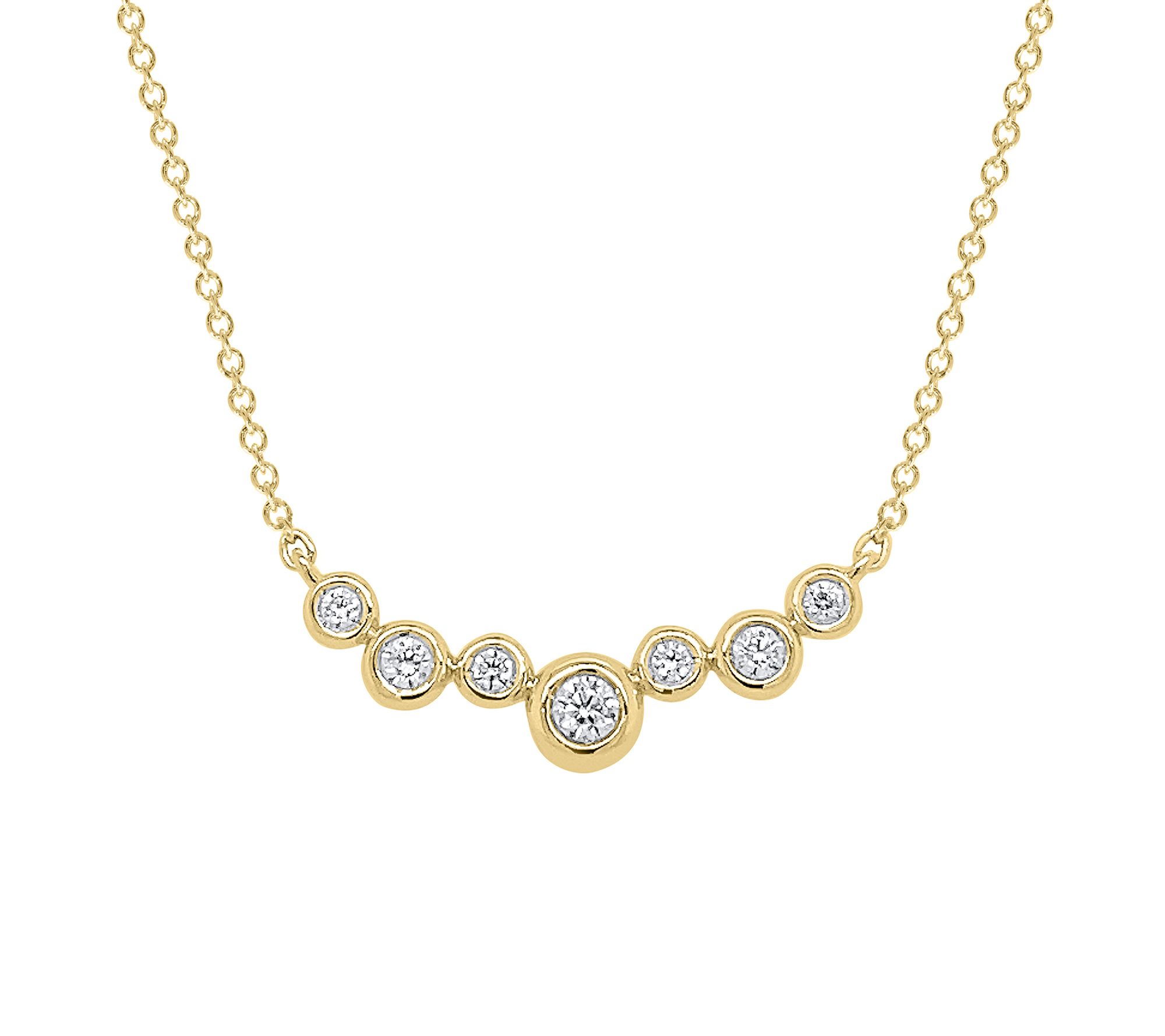 Diamond Bezel Set Pendant Necklace, Sterling Silver