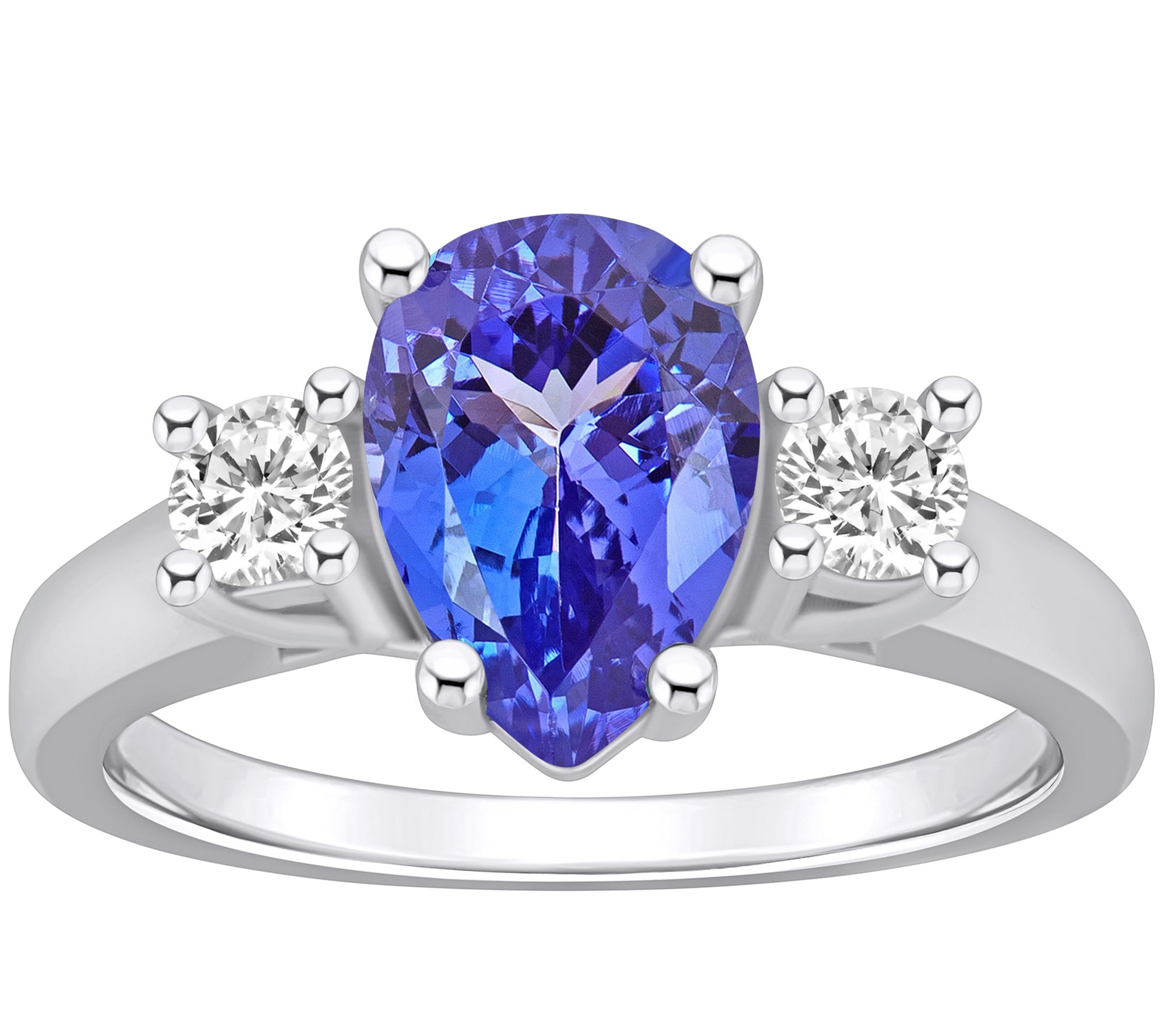 Affinity Gems Pear Cut Tanzanite & Diamond Ring, 14K Gold
