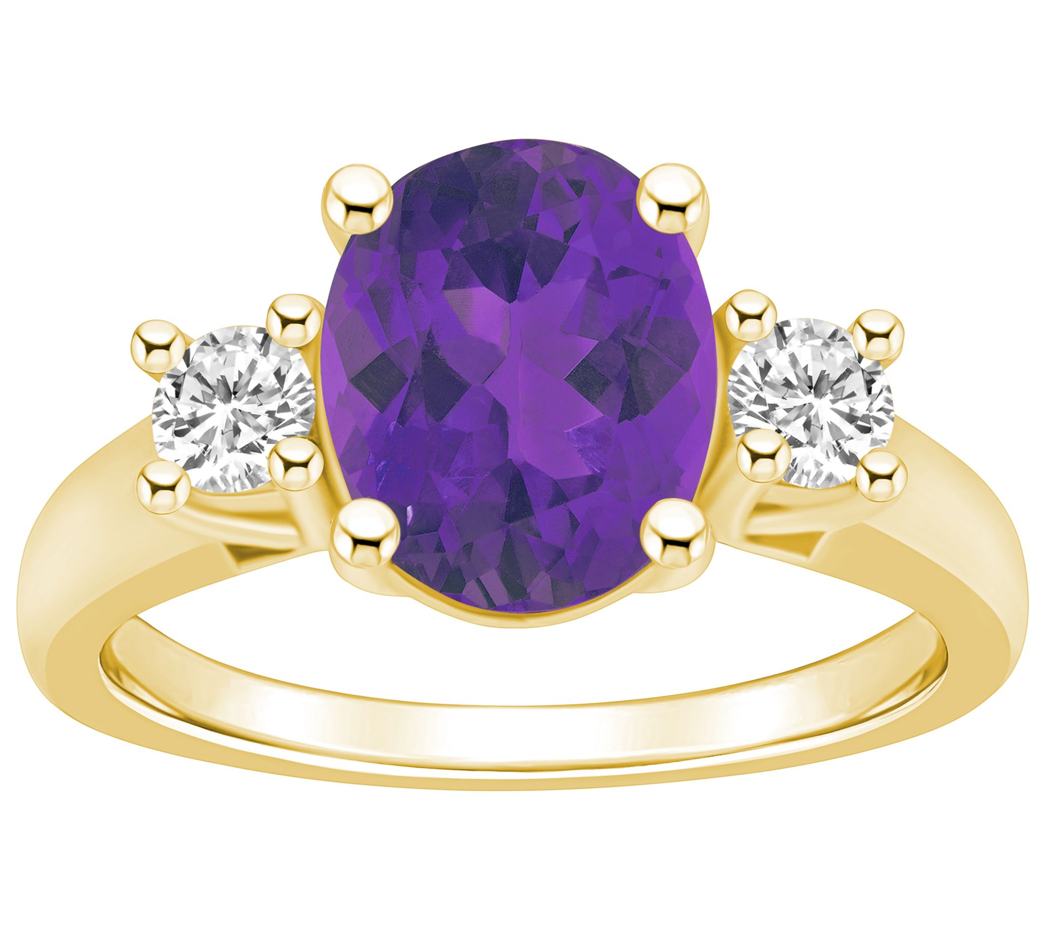 Affinity Gems Oval Gemstone & Diamond Ring, 14KGold