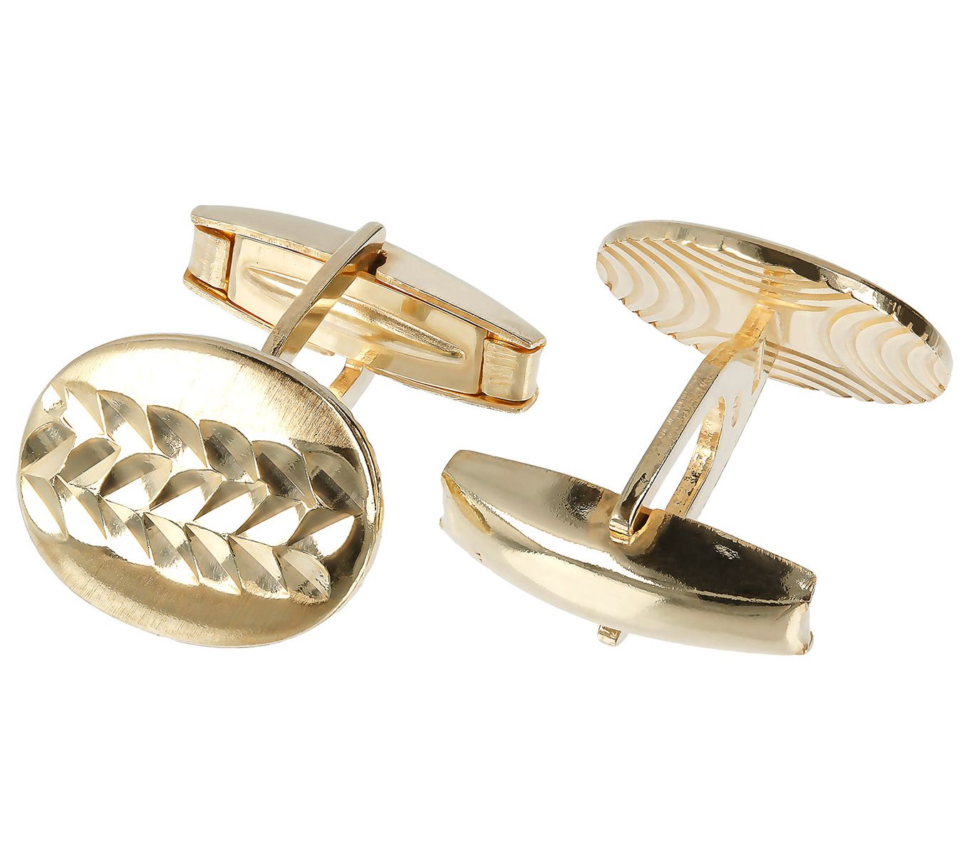 Mistero For Him Diamond Cut Oval Cuff Links, Sterling Silver