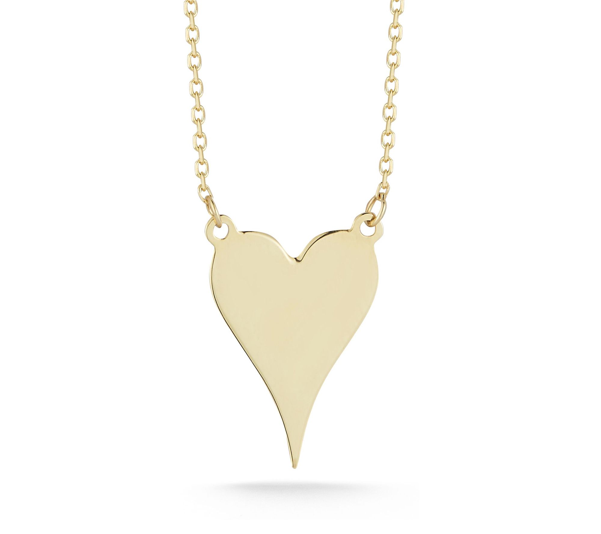 Luminosa Gold Dagger Heart Necklace, 14K
