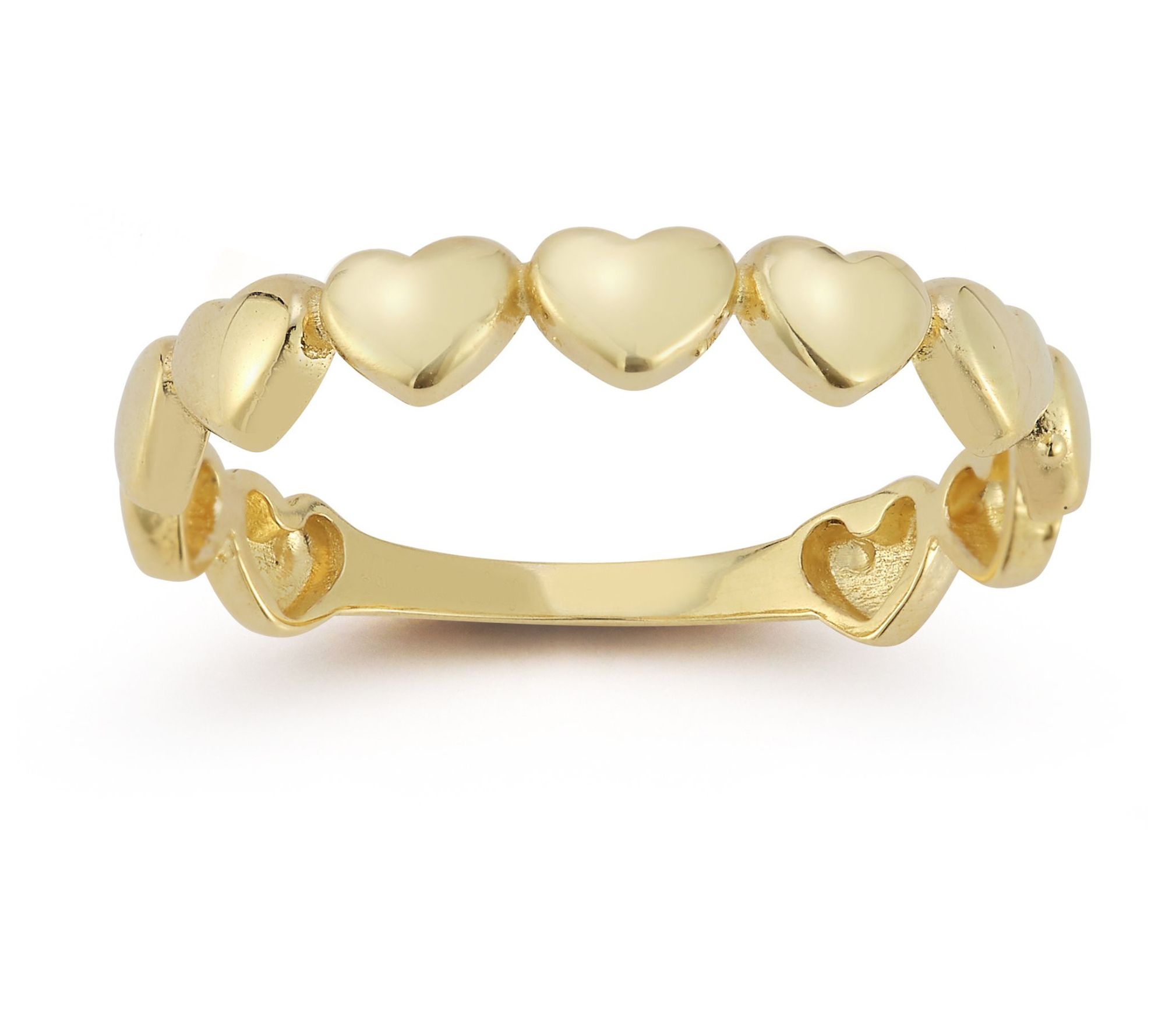 Luminosa Gold Bubble Heart Band Ring, 14K