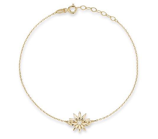 Luminosa Gold Diamond Flower Station Bracelet,4K