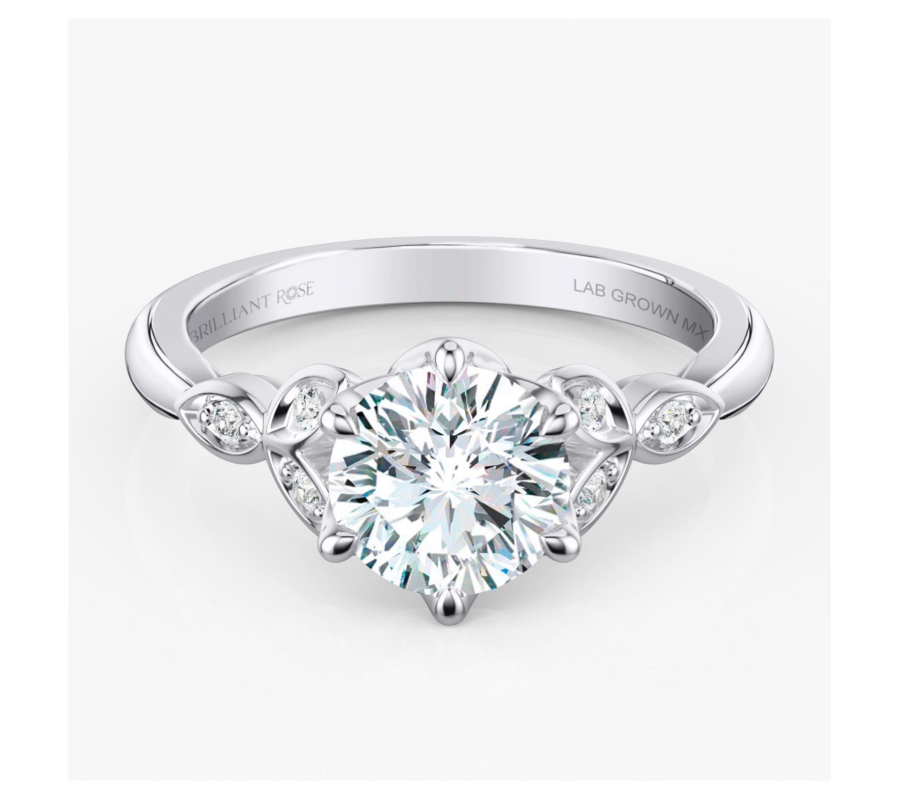  Brilliant Rose 2.05 cttw Lab Grown Round Diamon d Ring, 14K