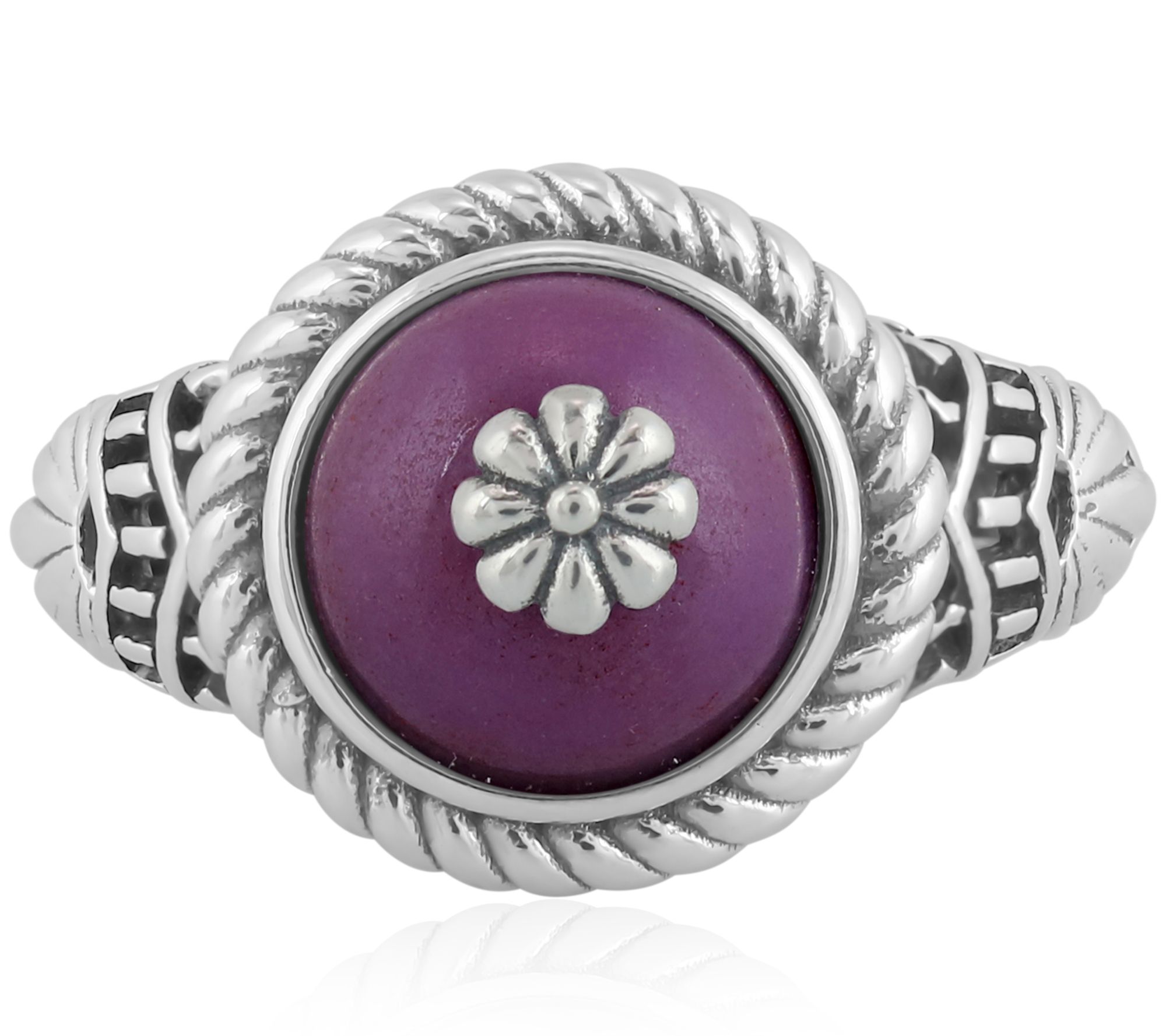 American West Gemstone Rope Ring, Sterling Silver