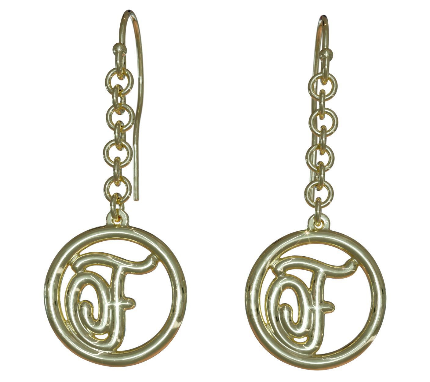 14K Gold Plated Legacy Loop Drop Initial Earrings