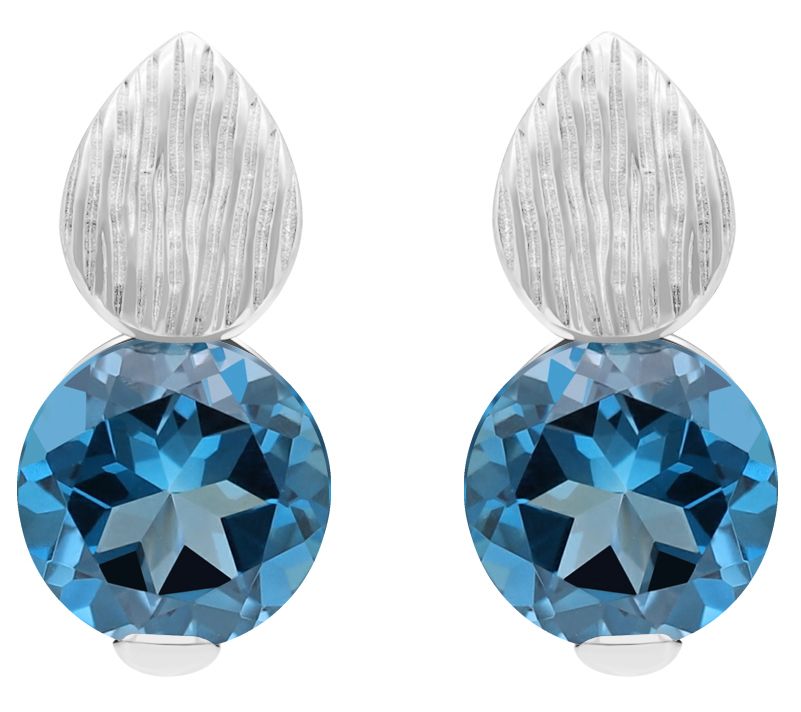 Ariva Sterling Silver Blue Topaz Windsor Earrings