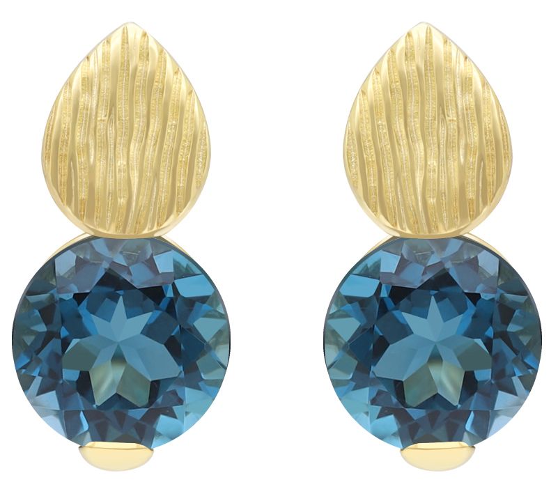 Ariva Sterling Silver Blue Topaz Windsor Earrings