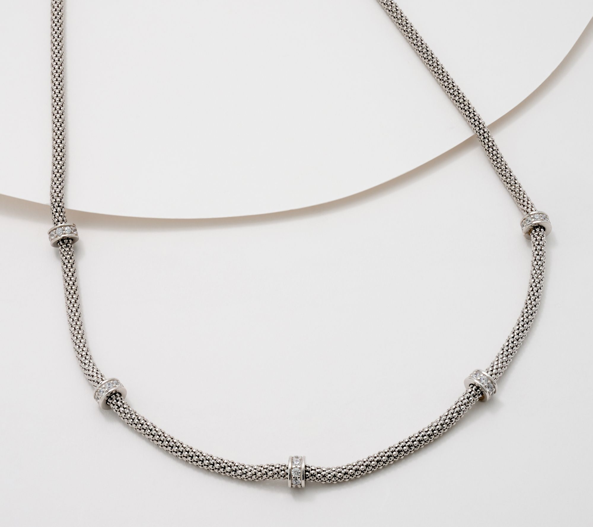 "As Is" Diamonique Italia Popcorn Necklace, Sterling Silver