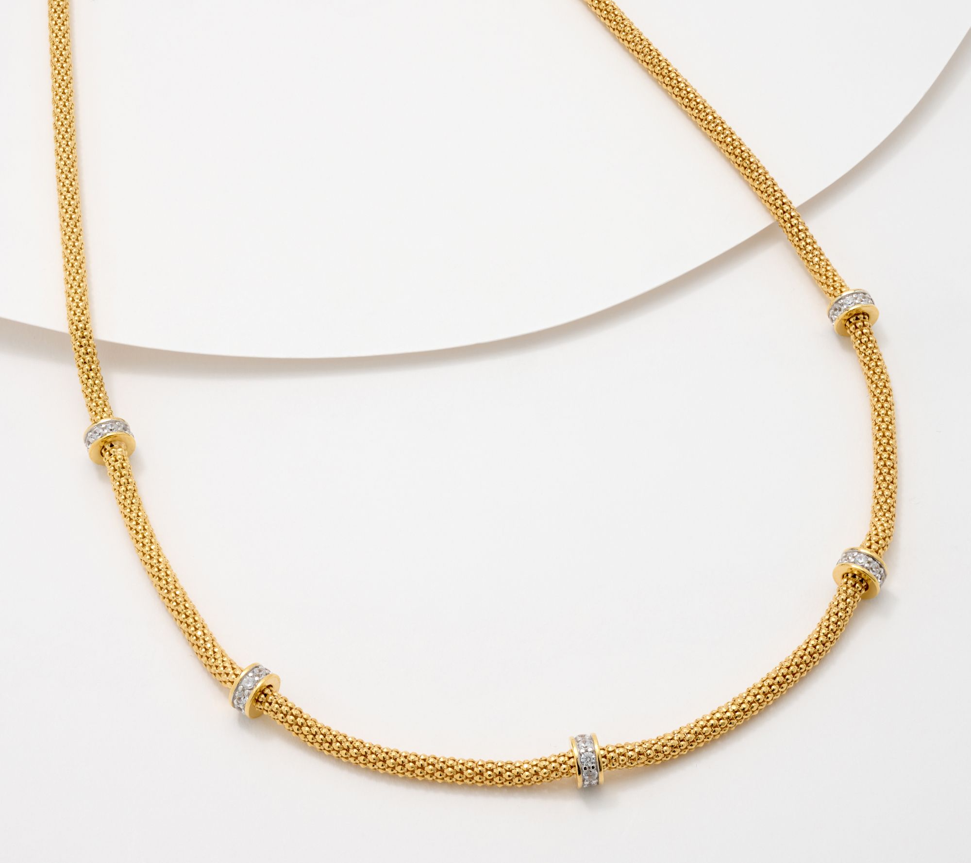 "As Is" Diamonique Italia Popcorn Necklace, Sterling Silver